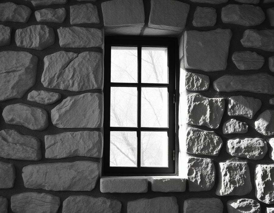 Stone and steel detail