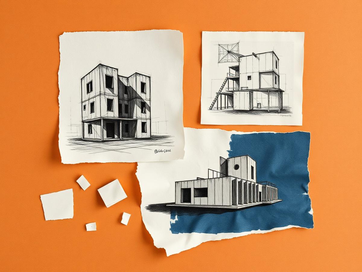 Sketches and an unfinished model