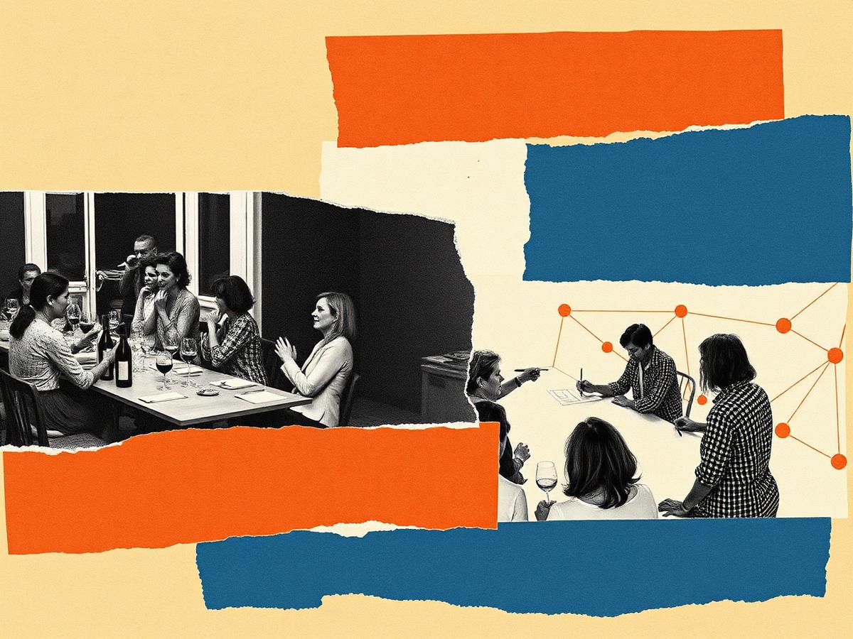 Collage of gatherings and shared drawing